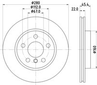 34116866295H 34116866295 34 11 6 866 295 6866295 8DD 355 123-481 MINI F55 -  Remschijf