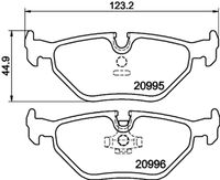34211162536H 34211162536 34 21 1 162 536 1162536 8DB 355 007-421 BMW Z3 -  Remblokkenset, schijfrem